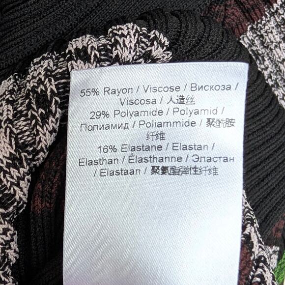 Ganni Button-Front Striped Ribbed-Knit Polo Long Sweater, size XS - Picture 6 of 7